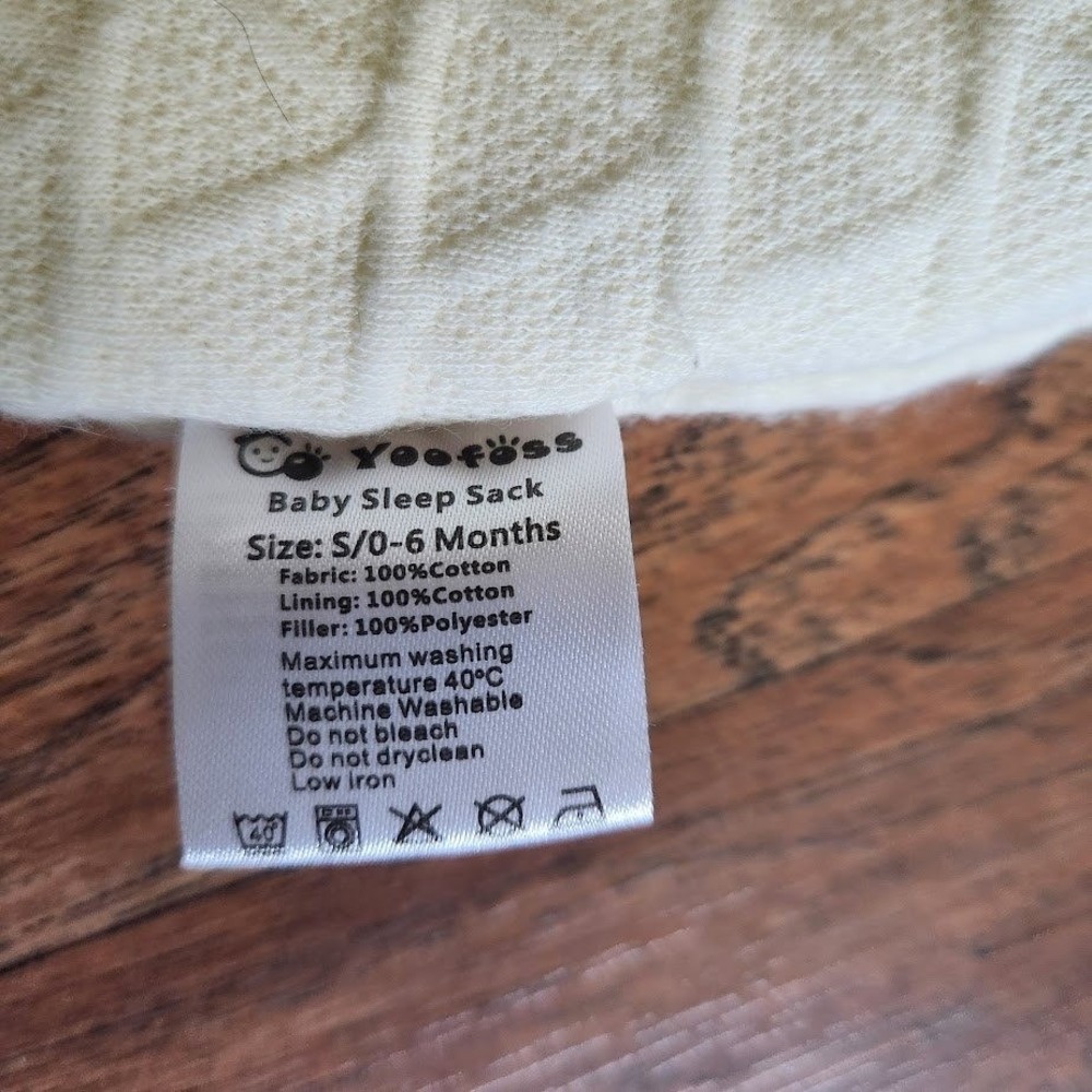 Yoofoss Baby Sleep Sack 0-6 Months Cream Quilted Chevron Wearable Blanket 302 - Picture 2 of 5